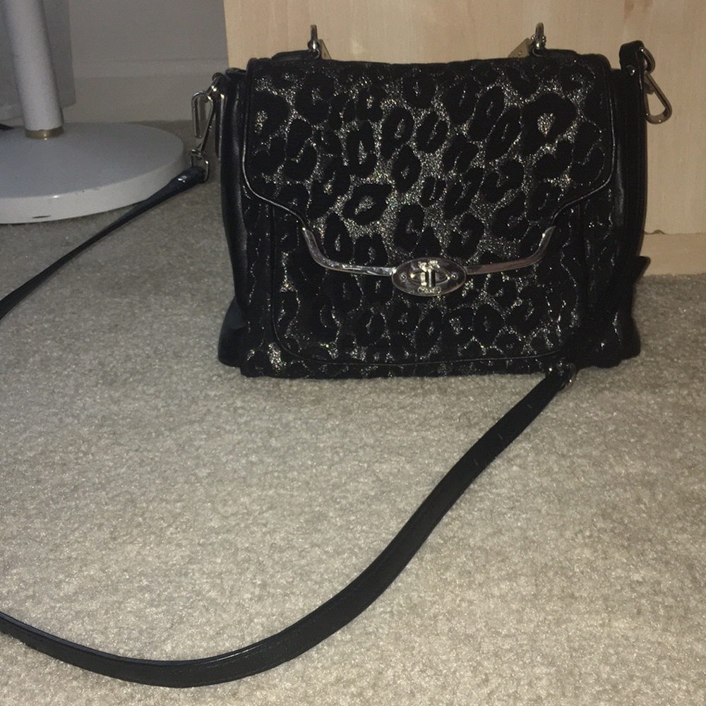 Cheetah print black coach bag